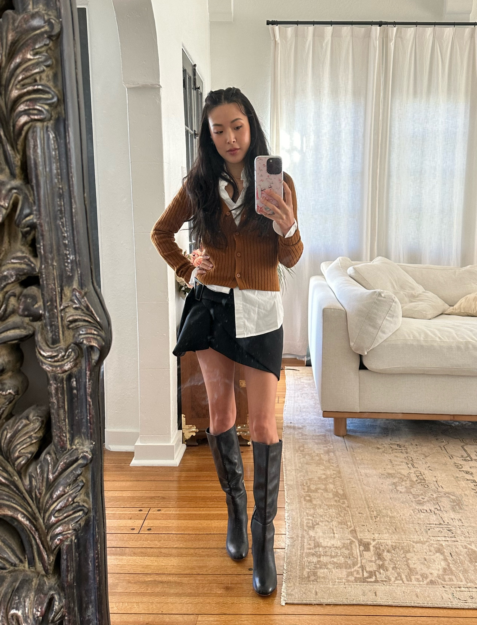 🦃🍂🍁 It really feels like autumn! 

If you are a stickler for natural fabrics, I really love this cardigan which I own in two colors. It’s a wool/cotton mix so I wear it all year long, plus it’s on sale for under $50 right now.

My boots are secondhand Via Spiga but I linked a couple pairs that look super similar! 🖤👢

#LTKCyberWeek #LTKfindsunder50 #LTKsalealert