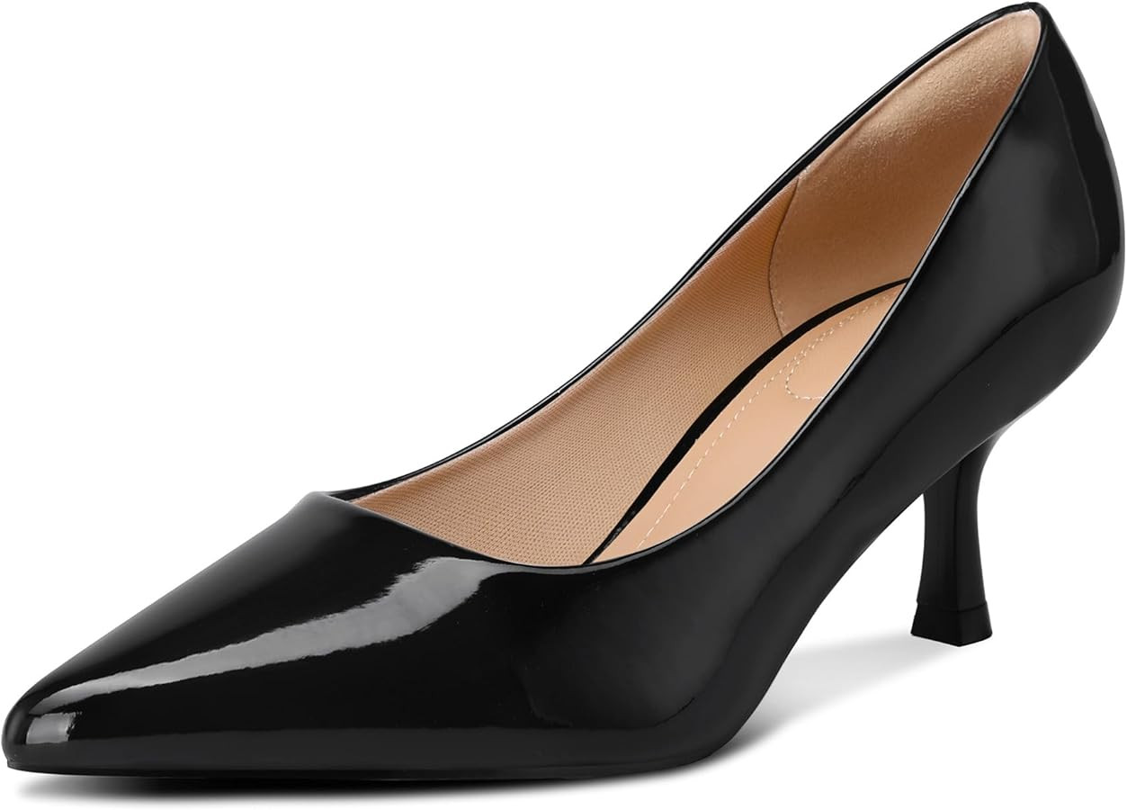 mysoft Women's Pumps 2inch Kitten Heel Pointed Toe Low Heel Dress Shoes | Amazon (US)