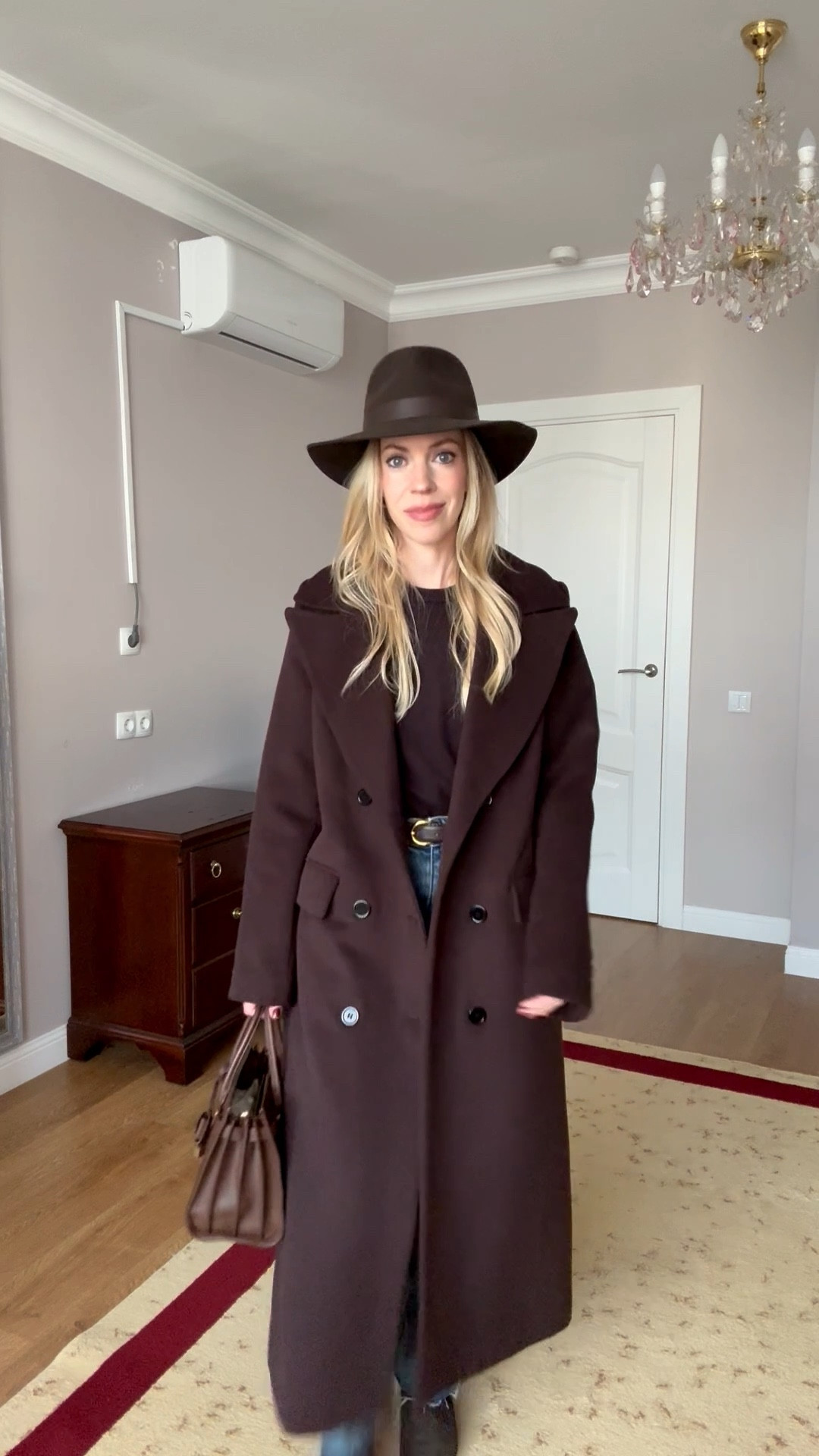 Dark brown wool coat, espresso brown wool hat, fall outfit with straight leg jeans and dark brown suede Chelsea bootss

#LTKSeasonal #LTKShoeCrush #LTKOver40