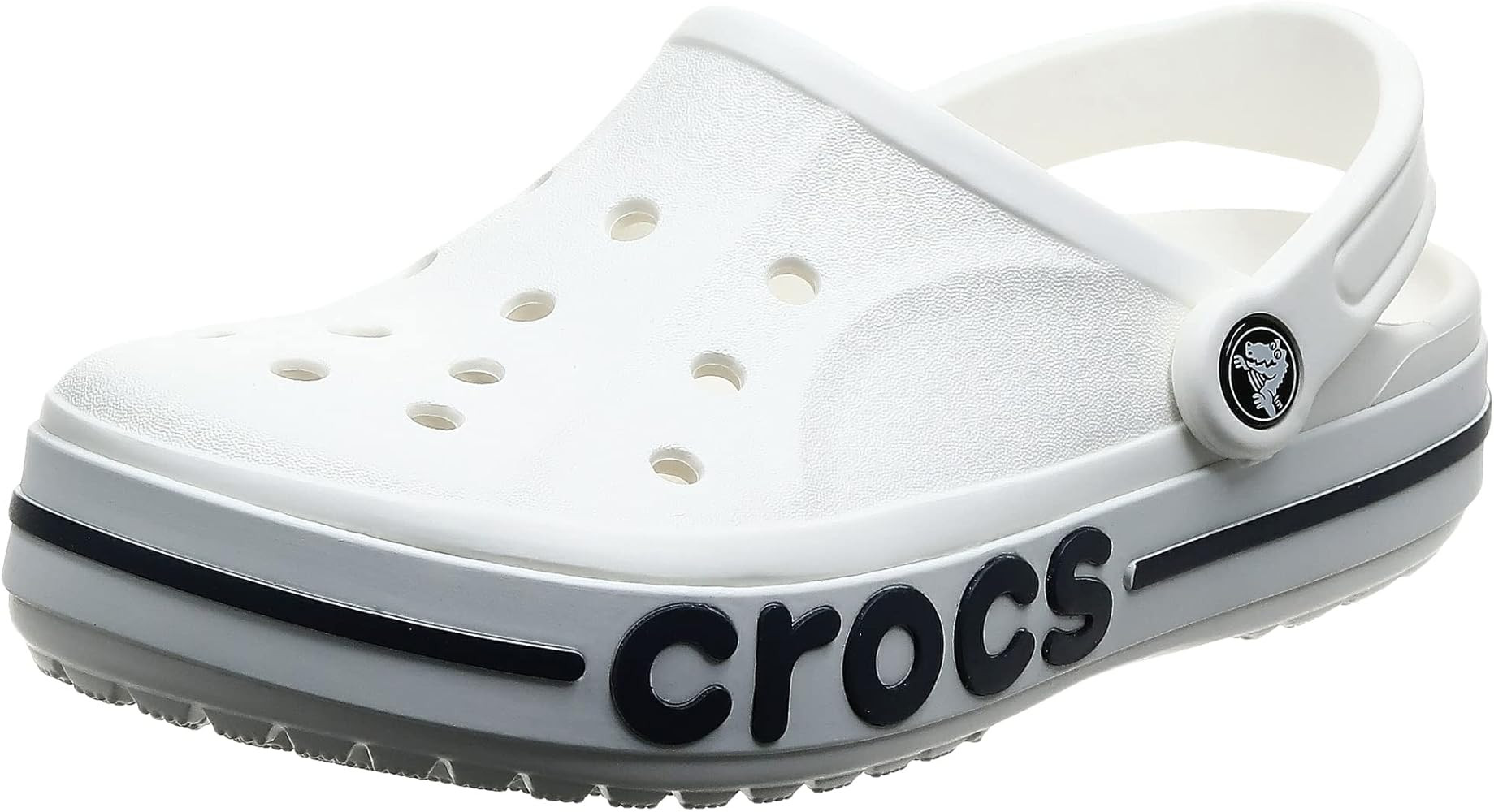 Amazon.com | Crocs Unisex-Adult Bayaband Clogs, White/Navy, 6 Men/8 Women | Mules & Clogs | Amazon (US)