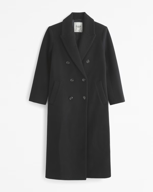 Women's Wool-Blend Double-Breasted Coat | Women's Sale | Abercrombie.com | Abercrombie & Fitch (UK)