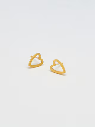 Gold Heart Outline Stud Earrings | Gap (US)