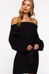 Off-the-Shoulder Belted Sweater Dress | Forever 21 (US)