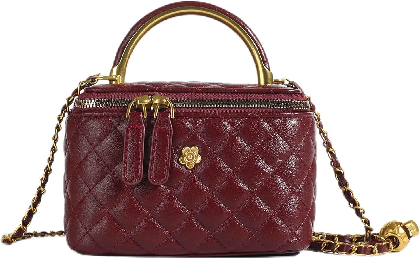 Mini Quilted Square Box Bag For Women，Top-Handle Crossbody Handbag With Metal Chain Strap Vanit... | Amazon (US)