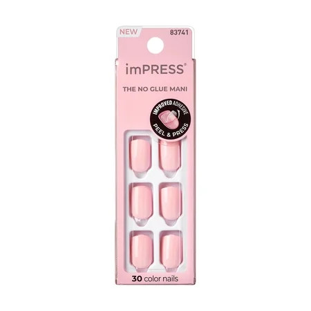 imPRESS Color Press On Nails, No Glue Needed, Pink, Short Squoval, 30 Ct. | Walmart (US)