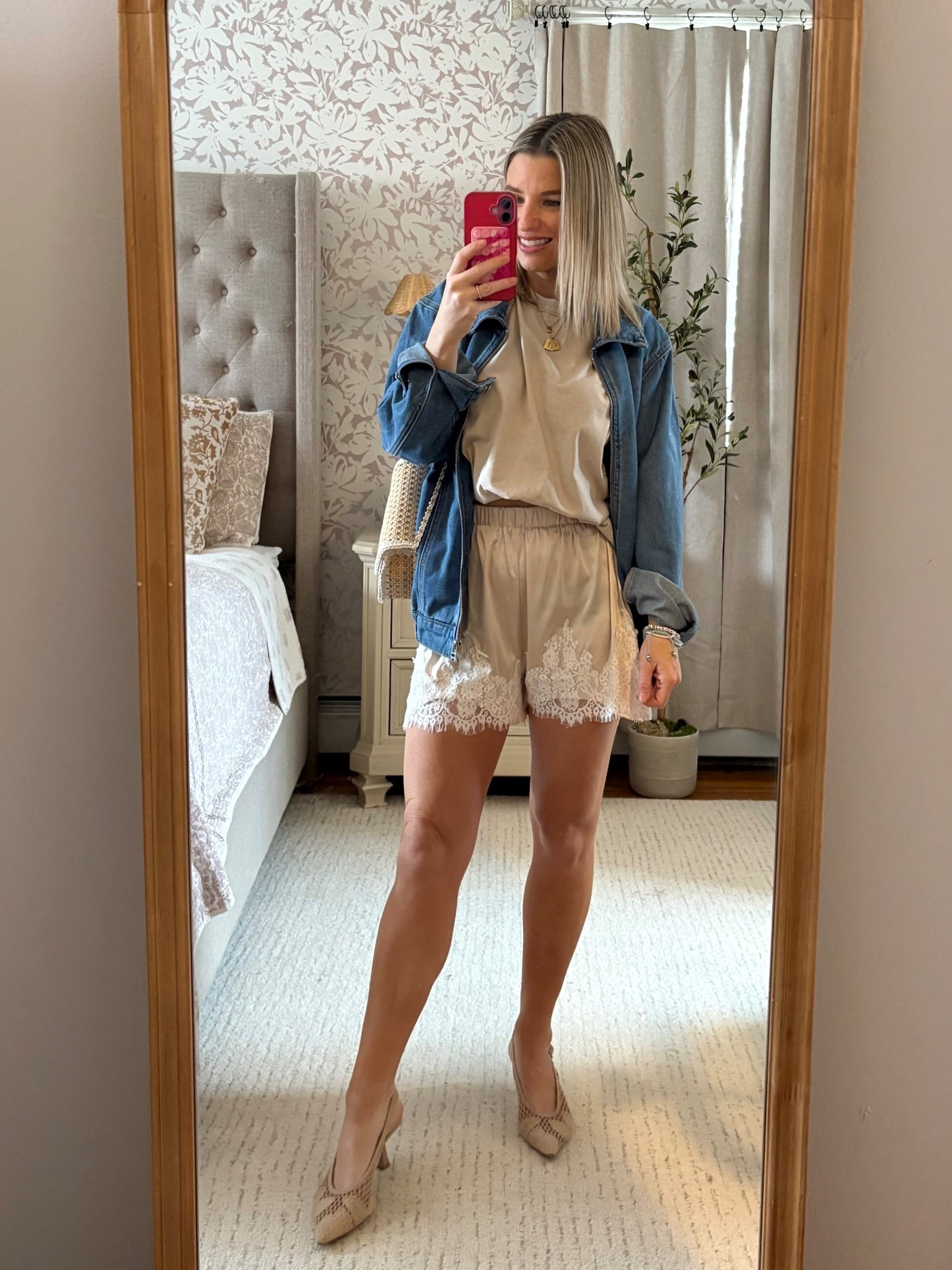 Love this outfit for spring! Comfortable and looks $$! Silk shorts trend with lace— so comfortable!!

#LTKSaleAlert #LTKootd #LTKPetite