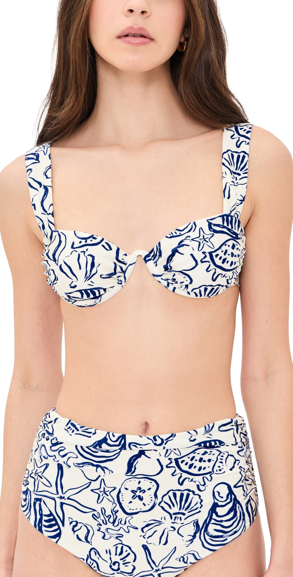 SIMKHAI Anniston Ruched Cup Bikini Top Blueberry Multi XS | Shopbop
