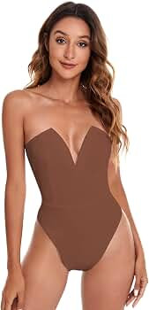 Verdusa Women's Sweetheart Neck Strapless High Waist Leotard Thong Bodysuit | Amazon (US)