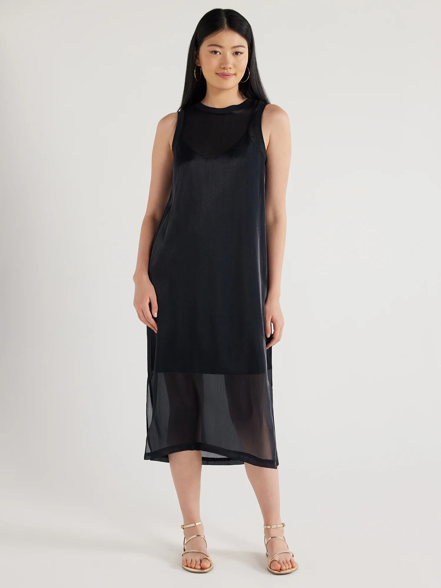 Scoop Women’s Sheer Dress, Sizes XS to XXL | Walmart (US)