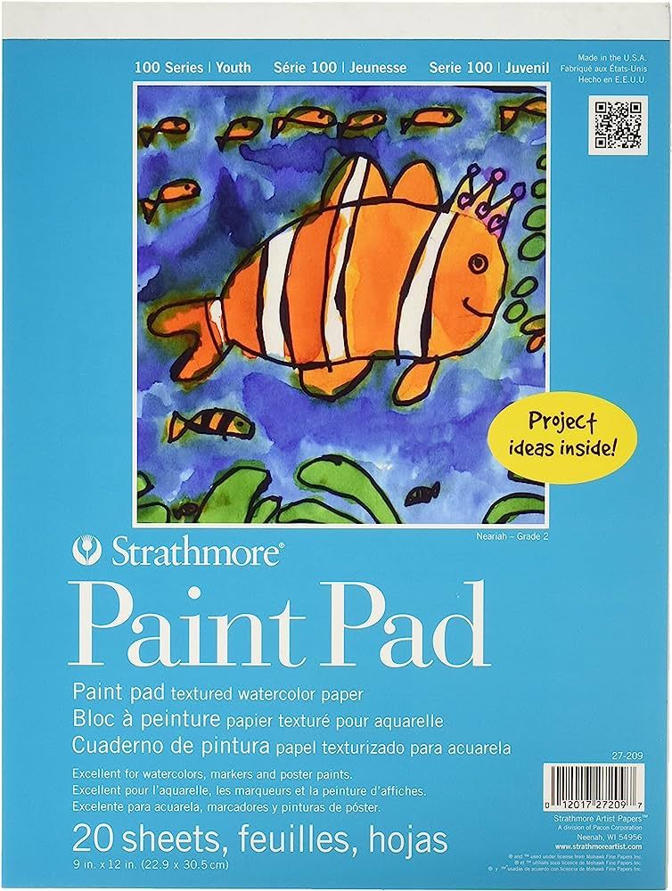 Strathmore (27-209 100 Series Youth Paint Pad, 9 by 12", 20 Sheets, White, 9x12 | Amazon (US)