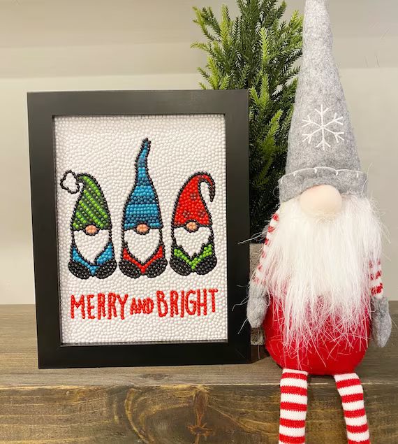 Merry & Bright Gnomes Diamond Art Kit - Etsy | Etsy (US)
