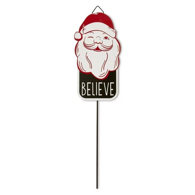 Santa Believe Metal Yard Stake Sign, 17", by Holiday Time | Walmart (US)