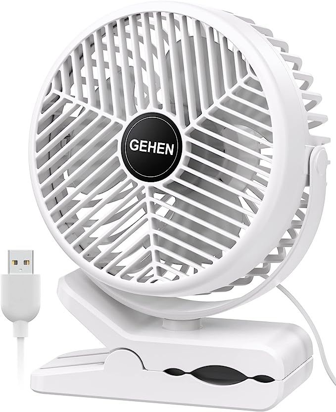 GEHEN 6 INCHES Personal Fan, Bedroom Clip on Fan Ultra Quiet Small Table Fan, Office Desk fan, 3 ... | Amazon (US)