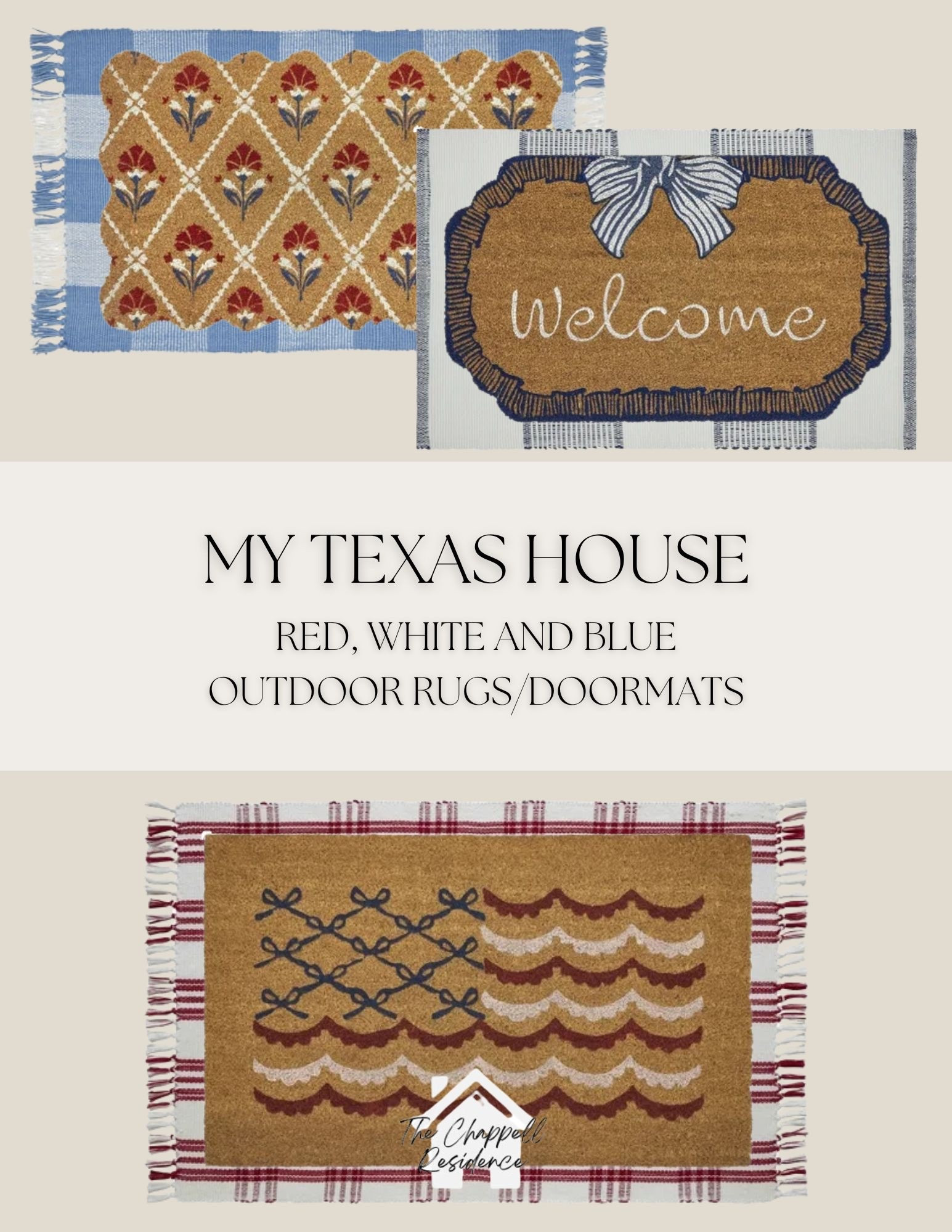 My Texas House Red, White and Blue Outdoor Rugs/Doormatt

#LTKSeasonal #LTKU #LTKHome
