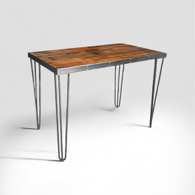 Metal Edge Reclaimed Wood Desk | Wayfair North America