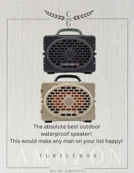 We’ve had this speaker for over 5 years now and it’s still going strong! This is the absolute best outdoor, waterproof speaker on the market! The turtlebox speaker would make a perfect gift for anyone on your list! My kids even love it! Men’s gifts, men’s Christmas gift, the ultimate men’s gift, gifts for him, outdoor speaker, Amazon gift guide, Amazon men’s gifts. Callie Glass @glass_alwaysfull 

#LTKSeasonal #LTKGiftGuide #LTKmens
