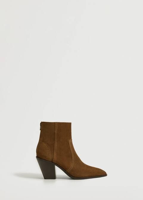 Leather western ankle boots | MANGO (US)
