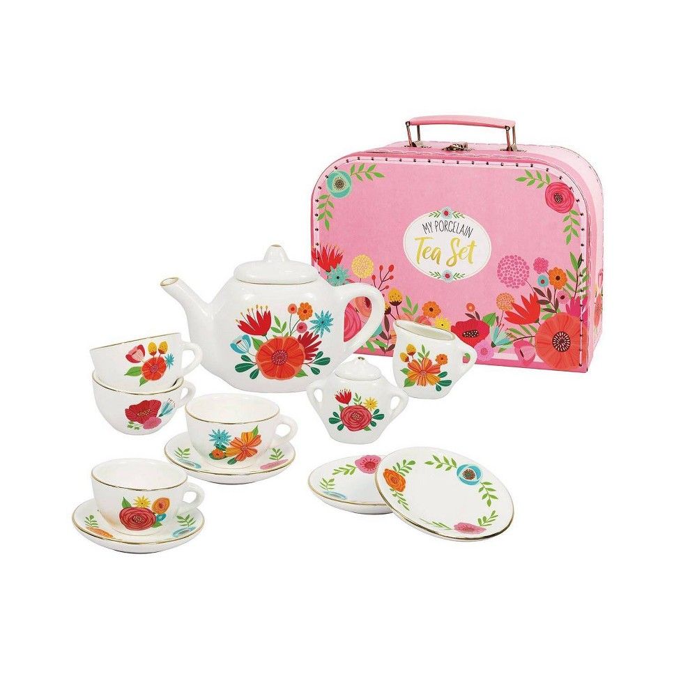Bright Stripes My Porcelain Tea Set with Carry Case | Target
