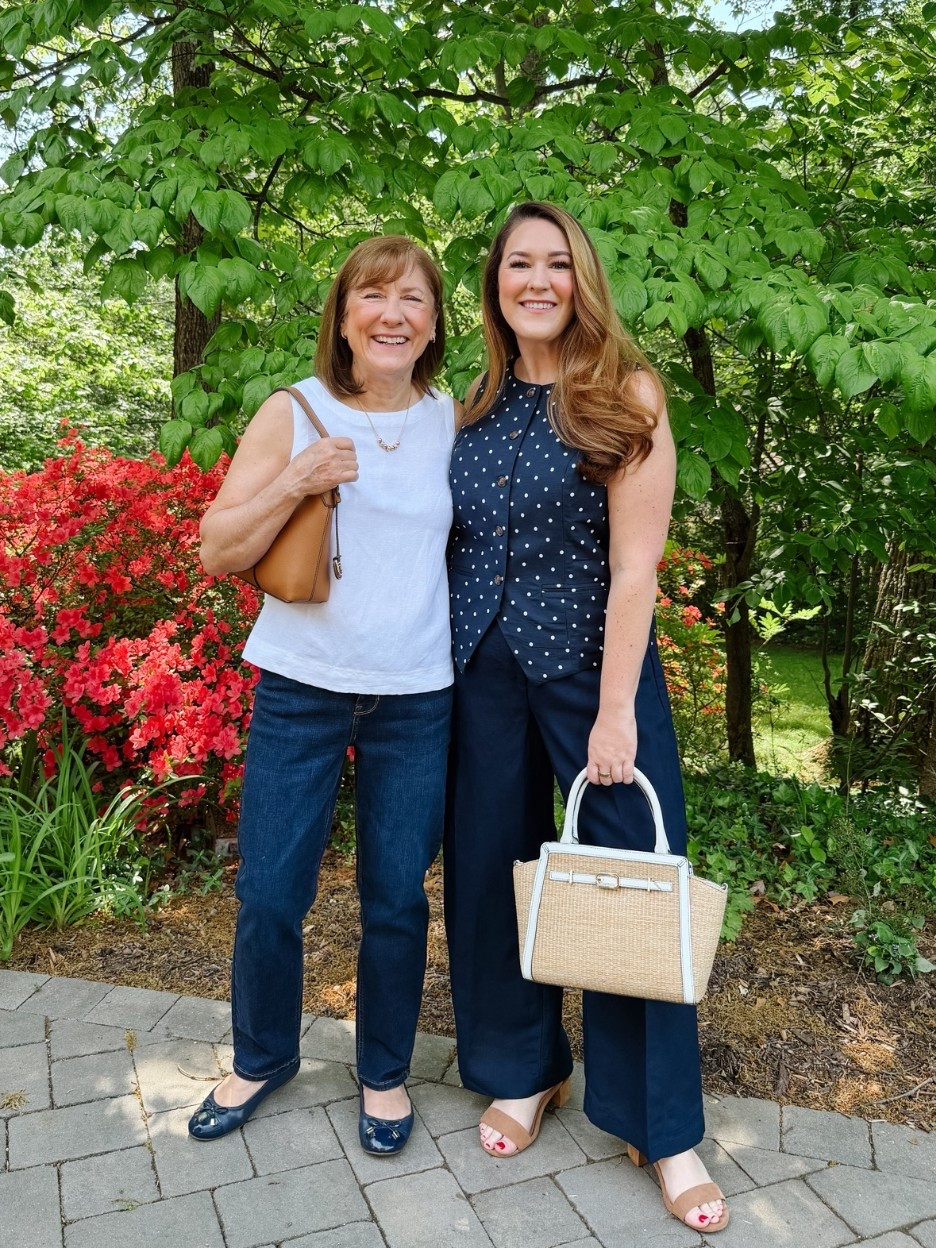 Classic mother daughter style💙 

Polka Dot vest- Large
Navy Linen Pants- Large Petite
White linen top- XS
Straight leg jeans- 6P

#LTKmomlife #LTKMidsize #LTKOver40