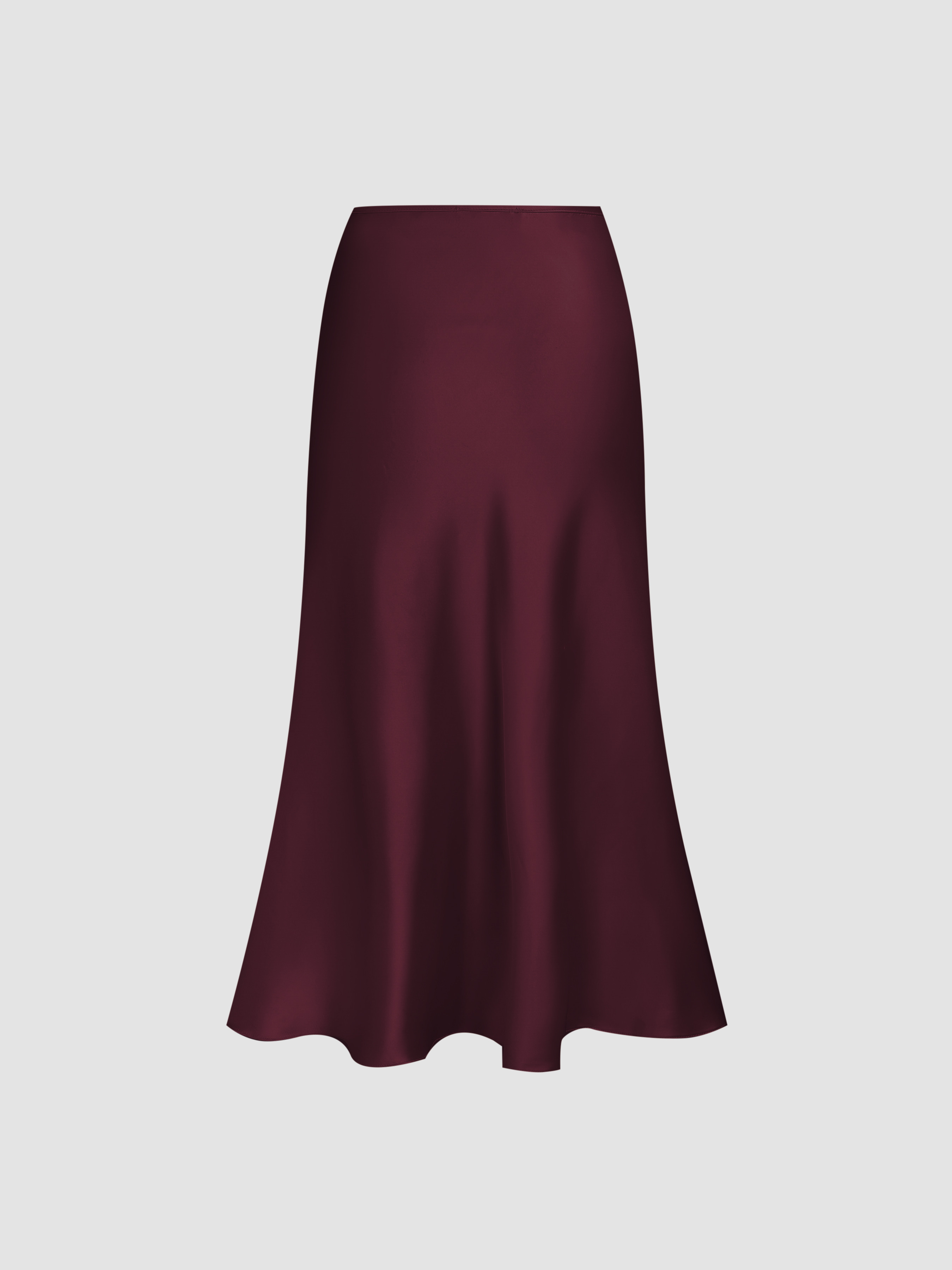 Office Siren Long Skirts Satin Satin Solid Ruffle Maxi Skirt For Vacation Holiday | Cider