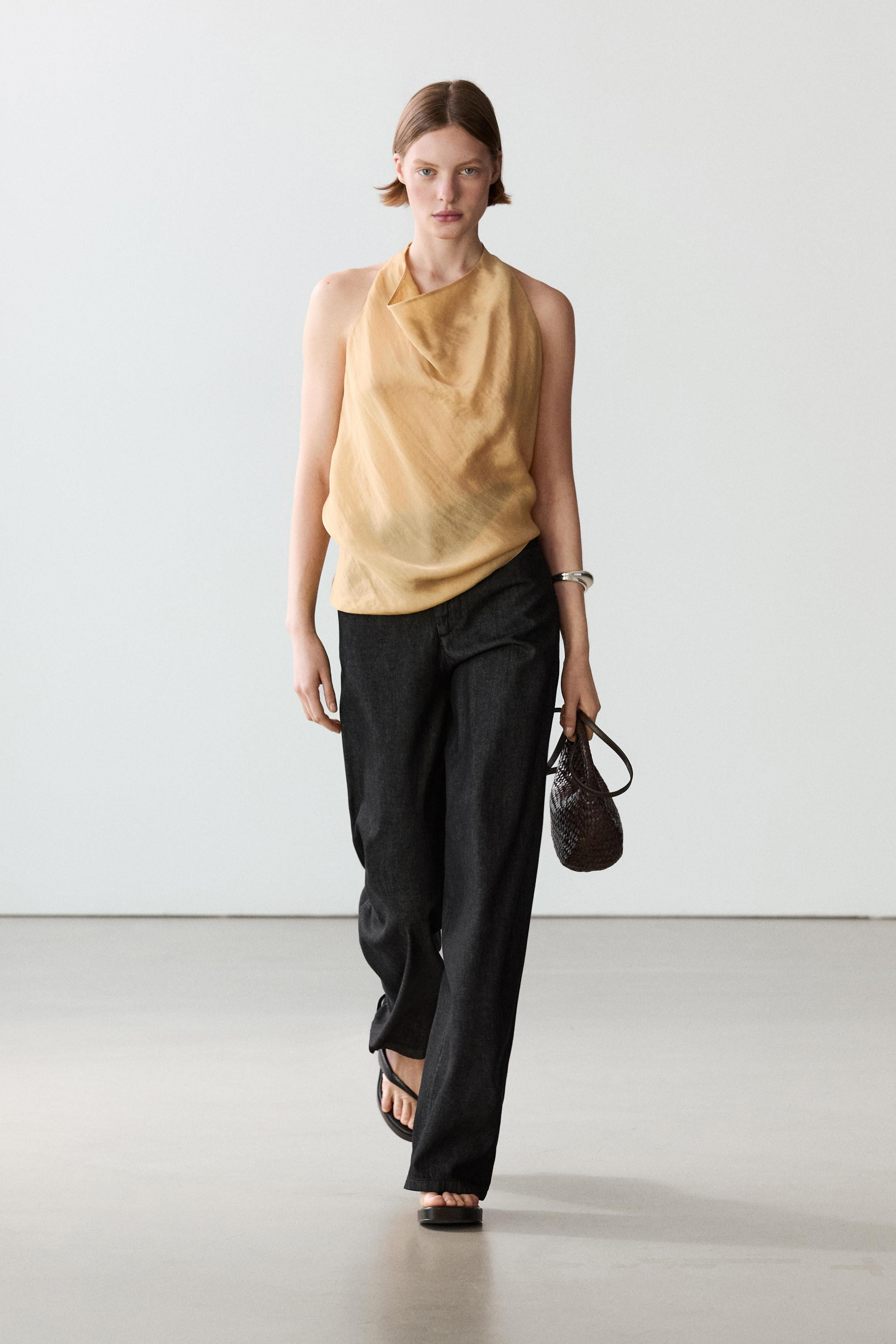 Flowing top with cowl neckline | Massimo Dutti UK