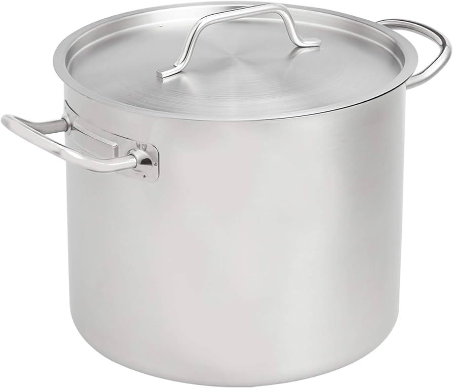 AmazonCommercial 12QT Stainless Steel Aluminum-Clad Stock Pot with Cover | Amazon (US)