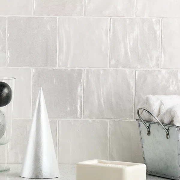 Amagansett 4" x 4" Straight Edge Ceramic Singular Tile | Wayfair North America
