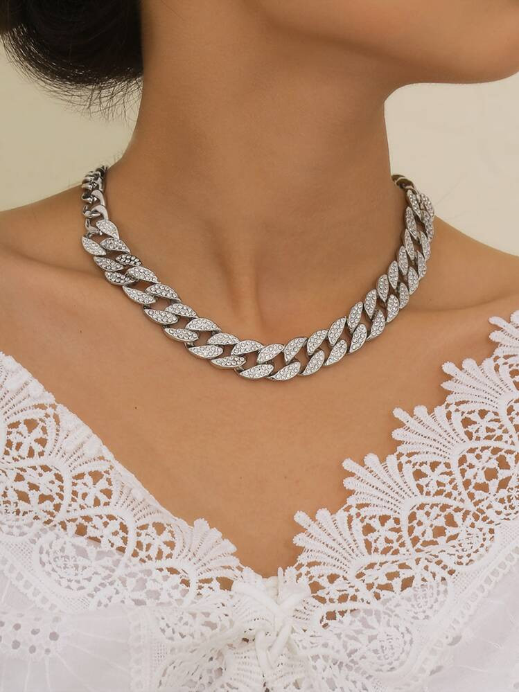 Rhinestone Chain Necklace | SHEIN