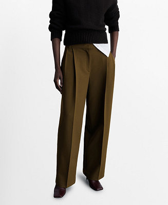 Women's Straight-Fit Pleated Pants | Macy's