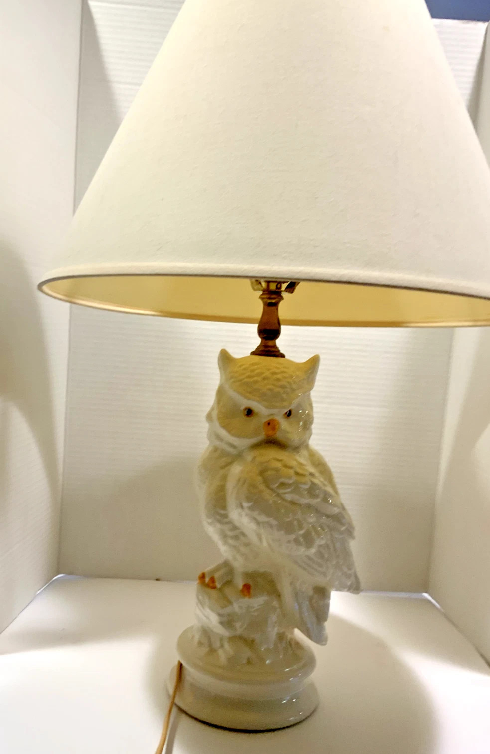 Vintage Mid-century Ceramic White Owl lamp 26" H | eBay US