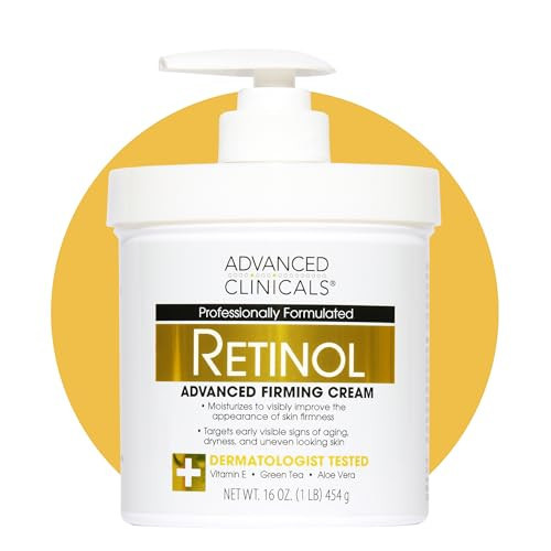 Advanced Clinicals Retinol Body Lotion & Face Moisturizer | Visible Anti Aging Skin Care Retinol Body Cream For Women & Men Targets Look Of Fine Lines, Wrinkles, & Crepe Looking Dry Skin, 16 Ounce | Amazon (US)
