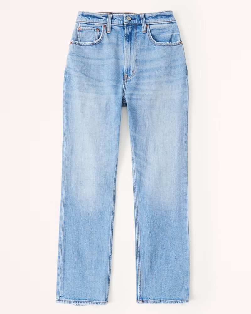 Women's Curve Love Ultra High Rise Ankle Straight Jean | Women's Bottoms | Abercrombie.com | Abercrombie & Fitch (US)