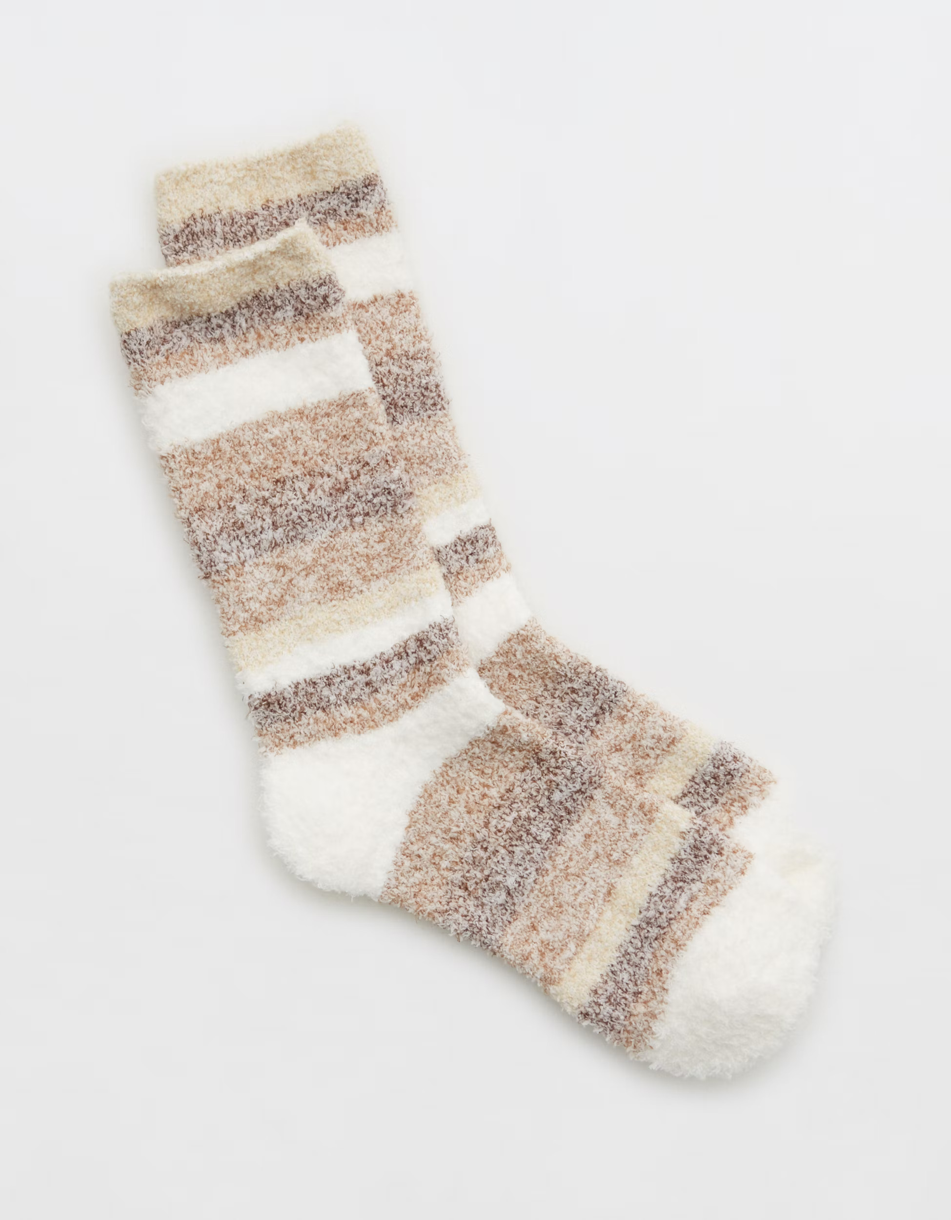Aerie Fuzzy Striped Crew Socks | Aerie