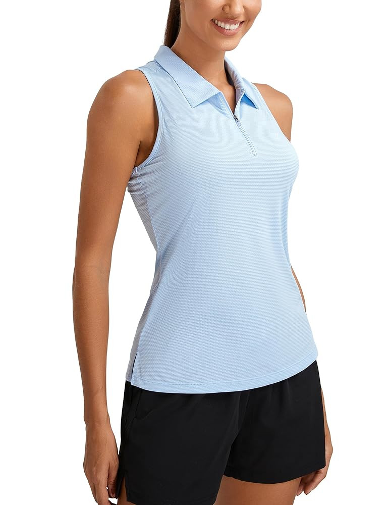 MathCat Womens Golf Polo Shirts, Sleeveless 1/4 Zip UPF 50+ Tennis Tank Top, Racerback with Colla... | Amazon (US)