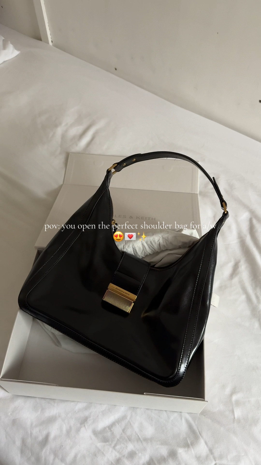 the perfect bag for a/w from charles & keith | so chic & spacious, it’s perfect every day bag to get everything you need in it 🖤 #imwithcharleskeith #charleskeithfamily #charleskeithcommunity 

— use code “COMAMBW15-2ZFLI9IVXS” for 15% off your purchase!! 
.
.
#pinterestgirl #unboxing #unboxingreels #bagcollection #bagchallenge #unboxwithme #gifted #awfashion #winterfashion #ootd #ltkfashion #winteroutfits #pinterestgirlaesthetic #unboxingvideo

#LTKeurope #LTKbag #LTKwinter