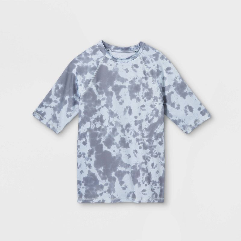 Boys' Tie-Dye Short Sleeve Rash Guard Swim Shirt - art class™ Blue | Target
