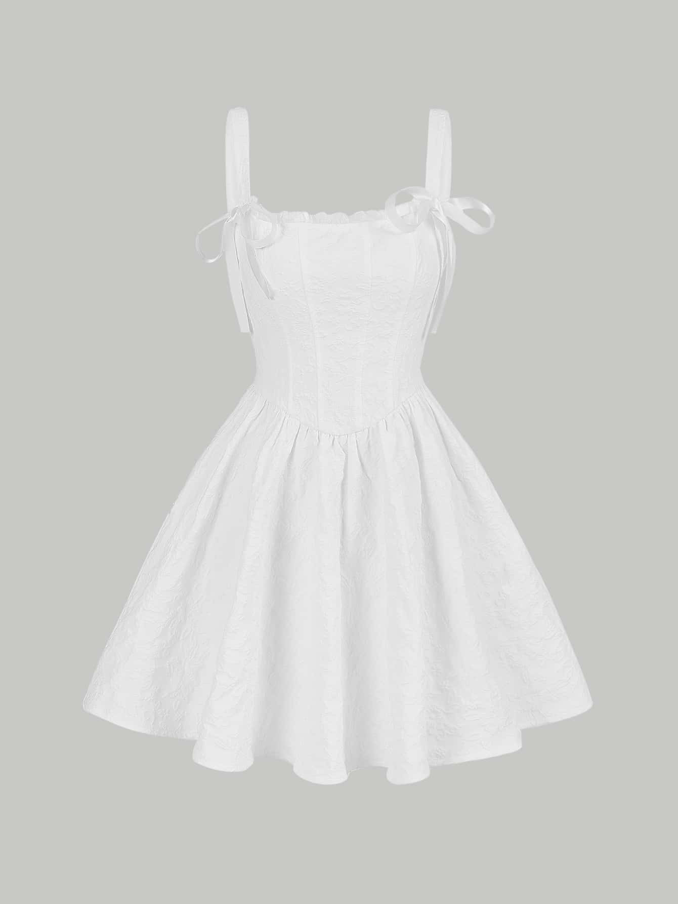 SHEIN MOD Solid Frill Trim Cami Dress | SHEIN