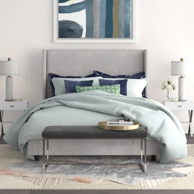 Milan Upholstered Panel Bed Color: Zuma Pumice, Size: Full | Wayfair North America