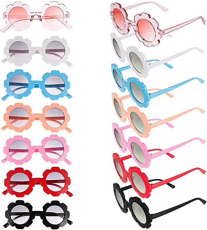 Spiralization Direct 12 Pieces Flower Sunglasses for Kids Round Cute Glasses for Boys Girls Party Fa | Amazon (US)