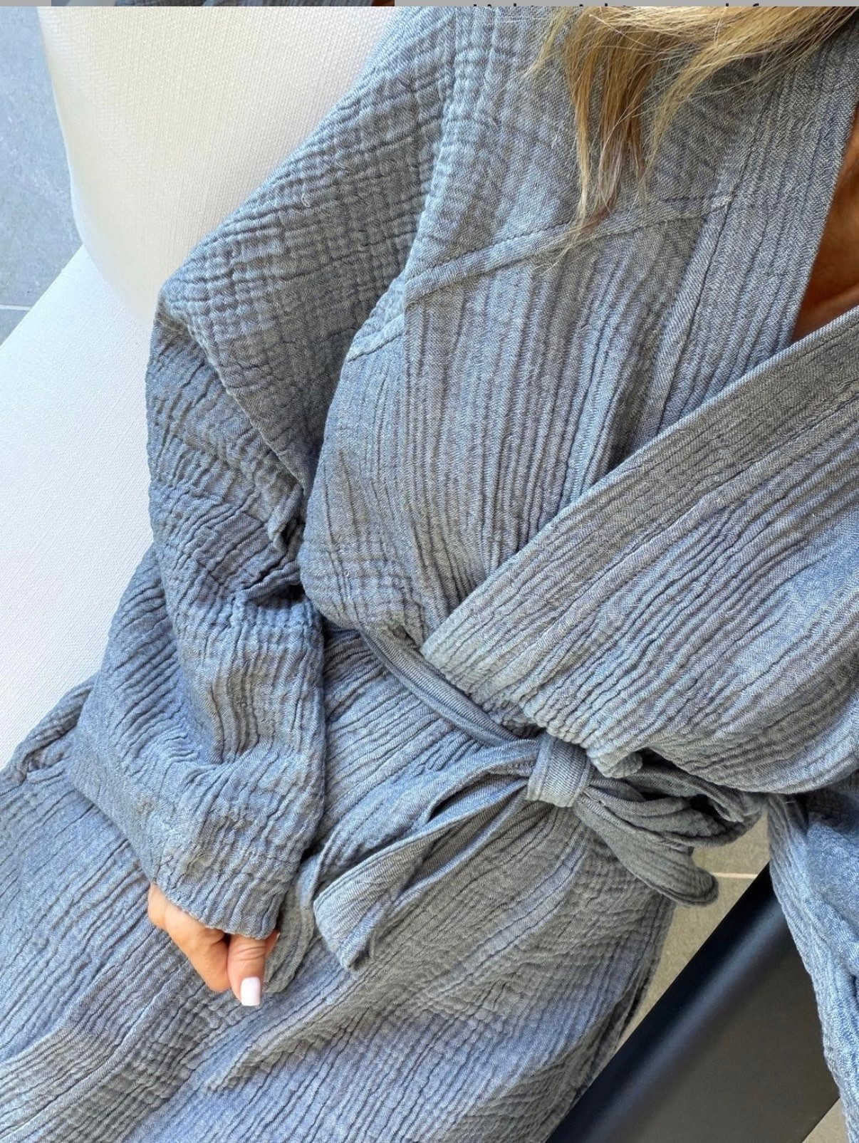 Lightweight enough for us, southern girls, water, absorbing double gauze that’s cozy and makes you feel like you’re at a spa! ￼ It’s a lot of fabric to snuggle in!  
DISCOUNT CODE HB25 25% off site 
@theloomia

#LTKootd #LTKOver40 #LTKSeasonal