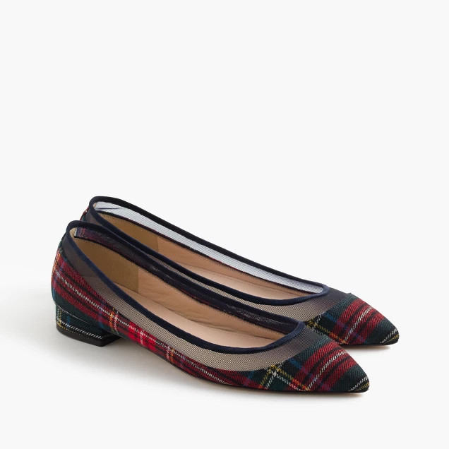 Mesh flats in Stewart plaid | J.Crew US