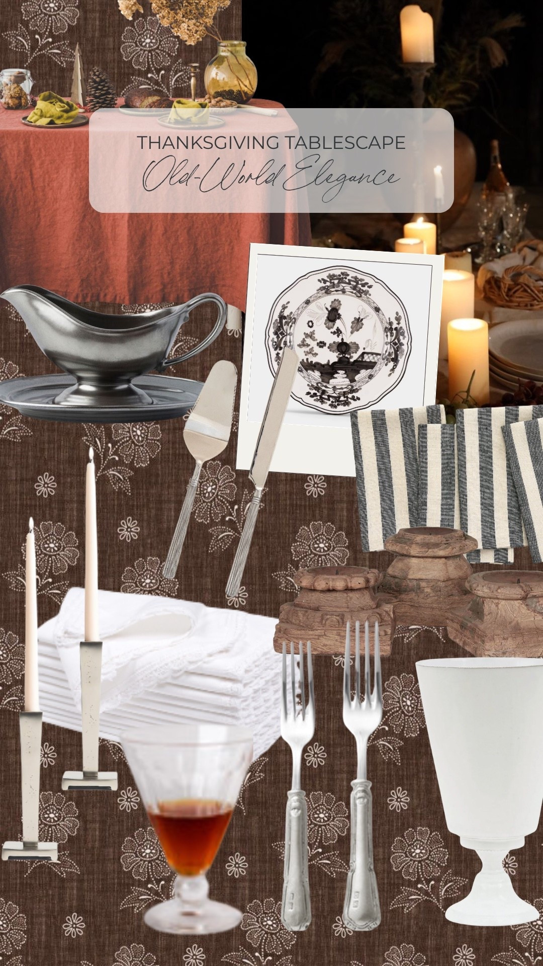 Some old-world charm for your Thanksgiving inspiration! Get this table look. It’s classic, elegant, and festive enough to take you through the winter season.

#LTKSeasonal #LTKHoliday #LTKHome
