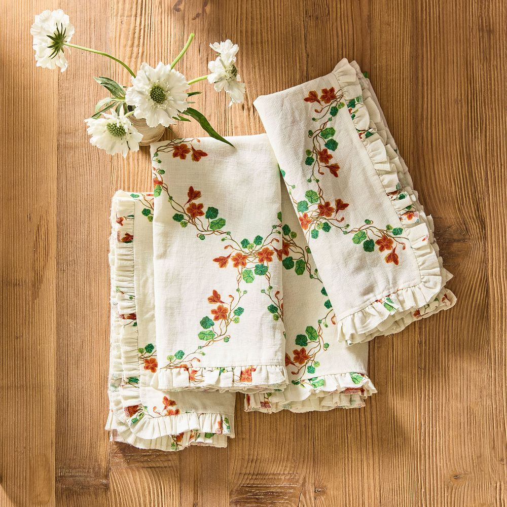 Lattice Floral Napkins, Set of 4 | GreenRow