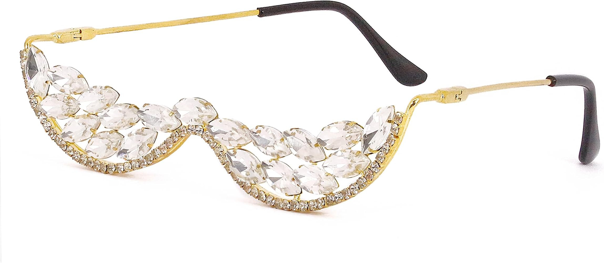 Naimo Sparkling Rhinestone Glasses Frame No Lens Eyewear Crystal Diamond Metal Frame Retro Vintag... | Amazon (US)