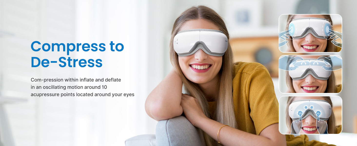 RENPHO Eyeris 1 Eye Massager with Heat, Heated Eye Mask with Bluetooth Music for Migraine, Face M... | Amazon (US)