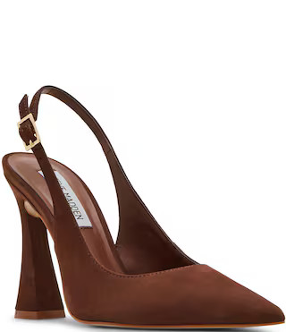 Blare Nubuck Sculptural Heel Slingback Pumps | Dillard's