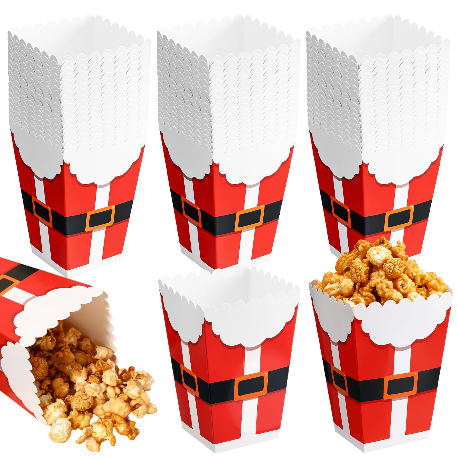 Baderke 24 Pcs Christmas Popcorn Boxes Mini Xmas Treating Candy Cookie Treat Box Snowman Santa Sn... | Amazon (US)