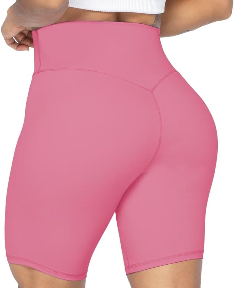 Sunzel No Front Seam High Waist Biker Shorts for Women, Squat Proof Yoga Workout Gym Bike Shorts | Amazon (US)