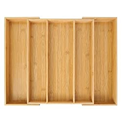 Utoplike Bamboo Expandable Kitchen Drawer Organizer, Adjustable Utensil Holder and Cutlery Tray O... | Amazon (US)