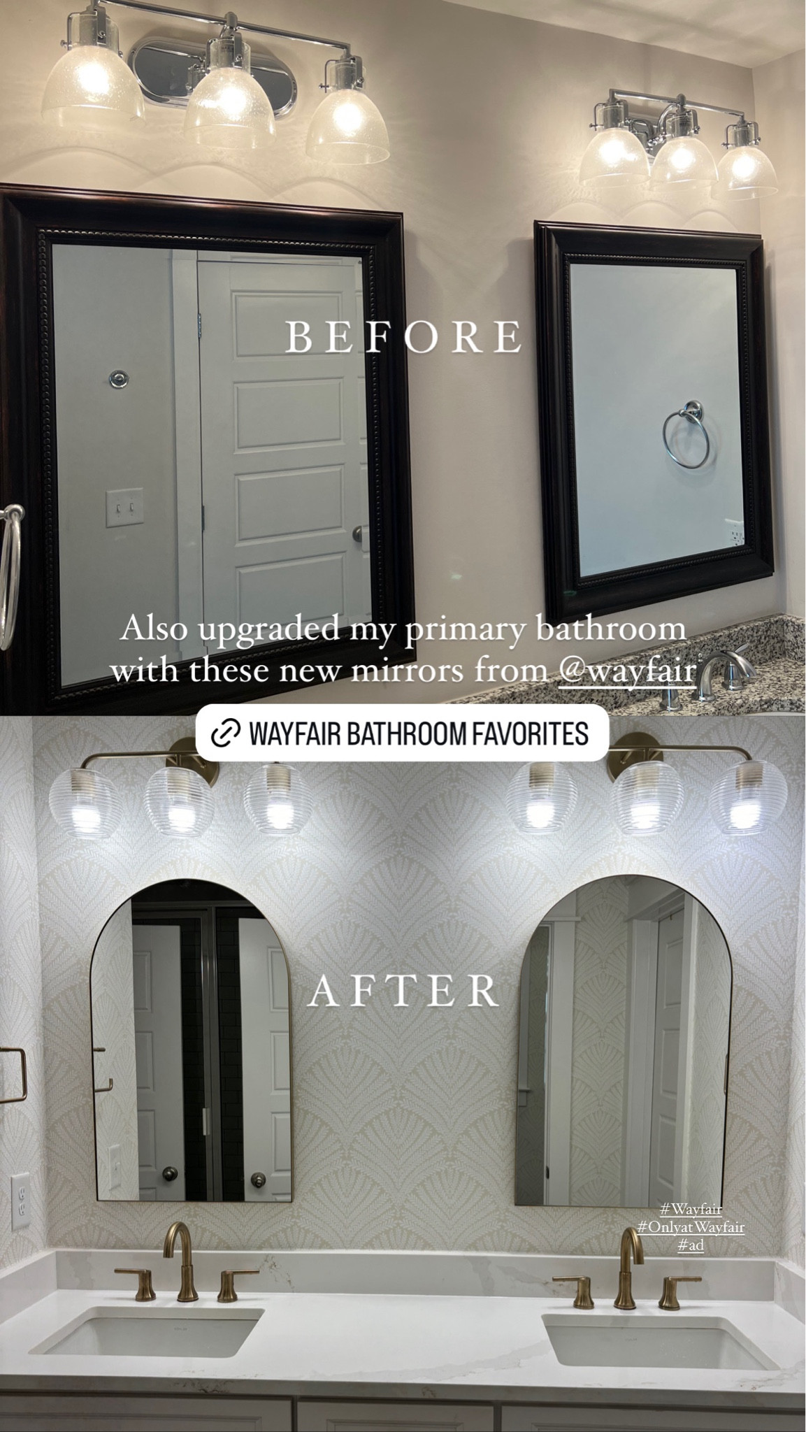 Upgraded my bathroom with these new mirrors from @wayfair 🤍 #wayfair #onlyatwayfair #ad #paidlink 

#LTKFindsUnder100 #LTKStyleTip #LTKHome